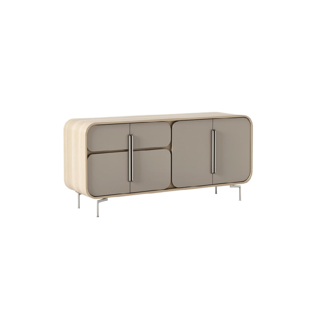 Modern Minimalist Sideboard with Smooth Curves and Sleek Handles
